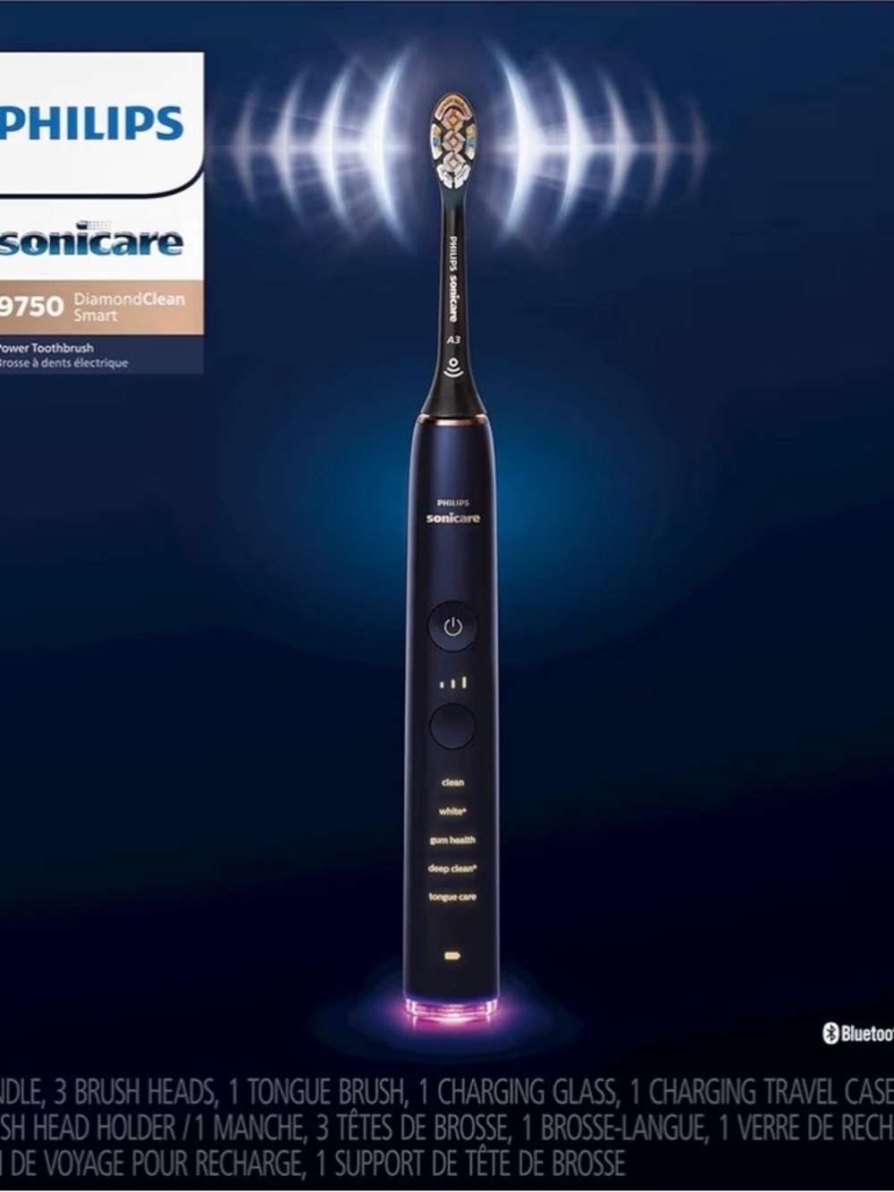 Philips Sonicare Electric Toothbrush - Deep Blue with Rose Gold Accents